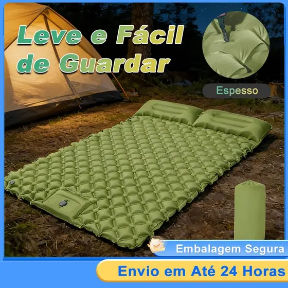 ColchãO InfláVel Casal Resistente AutomáTico Multiuso Camping 190 *120*5 Cm