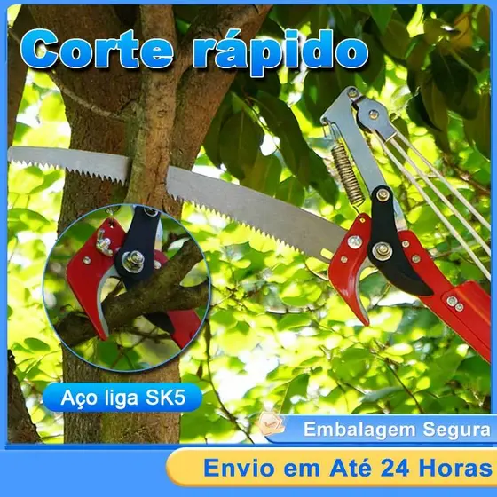 Serrote Podador De Galhos Altos 2em1 Poda E Serra Super Forte e Resistente Podador de Galhos
