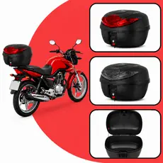 Baú Bauleto Moto Universal 35 Litros Vermelho Fumê Pro Tork Smart Box 4 ENVIO IMEDIATO