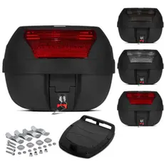 Bau Para Moto Bauleto Traseiro 28 Litros Smart Box 2 Pro Tork Cristal Vermelho Fumê ENVIO IMEDIATO