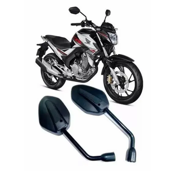 Par Retrovisor Espelho Moto Honda Cb 250F Twister 2016 Até 2022 Rosca M10 Universal Honda ENVIO IMEDIATO