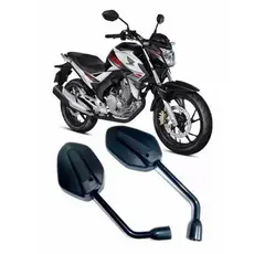 Par Retrovisor Espelho Moto Honda Cb 250F Twister 2016 Até 2022 Rosca M10 Universal Honda ENVIO IMEDIATO