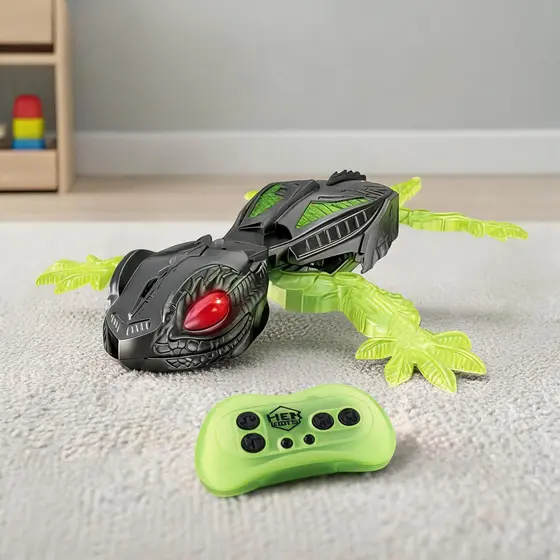 Lagarto Robô Escalador de Parede Controle Remoto Luz LED Recarregável Infantil BOMM