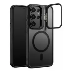 Capa Magnética Compatível Samsung Galaxy S24 Plus Com Suporte MagSafe Anti Impacto Preta Premium