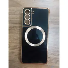 Capa Capinha Luxo Premium Samsung Galaxy S21 MagSafe Preto e Dourado Anti Impacto Compatível