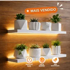 Kit Vaso Decoracao - Até 8 Unidades Com ou Sem Planta - Mesa, Estante, Rack, Nicho