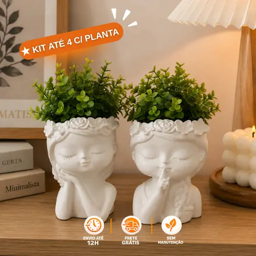 Vasinho até 4 kit Decorativo Com Planta e Sem Planta