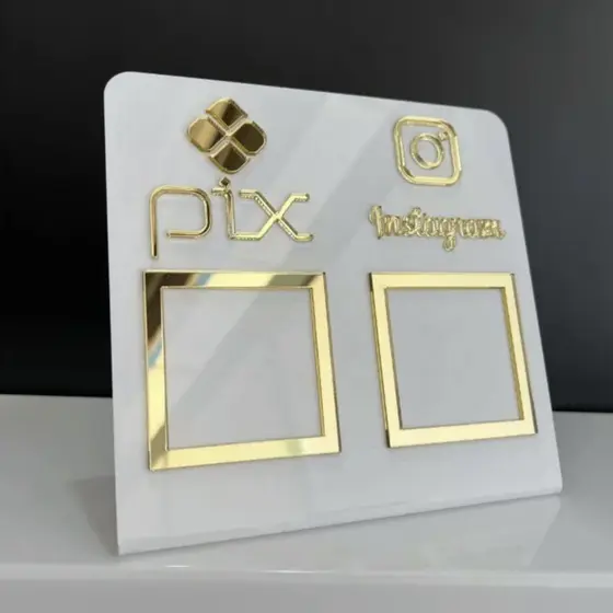 Placa Pix Display Mesa Balcão PIX Instagram Interativo