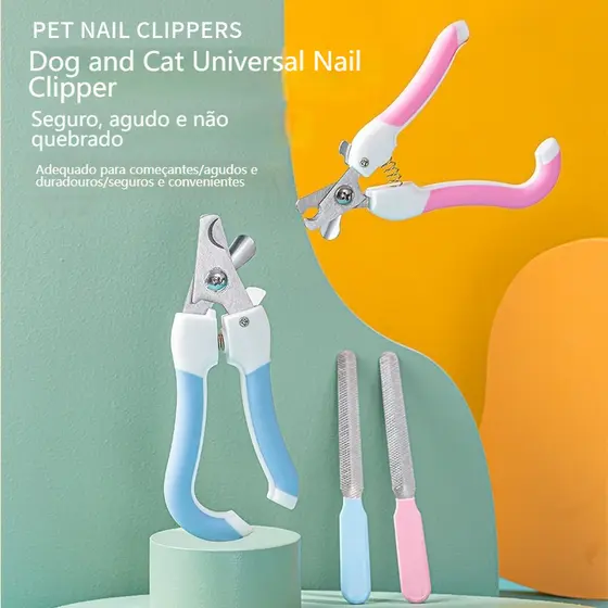 Cortador e Lixador de Unhas para Cães e Gatos Aço Inoxidável com Design Seguro para Uso Doméstico