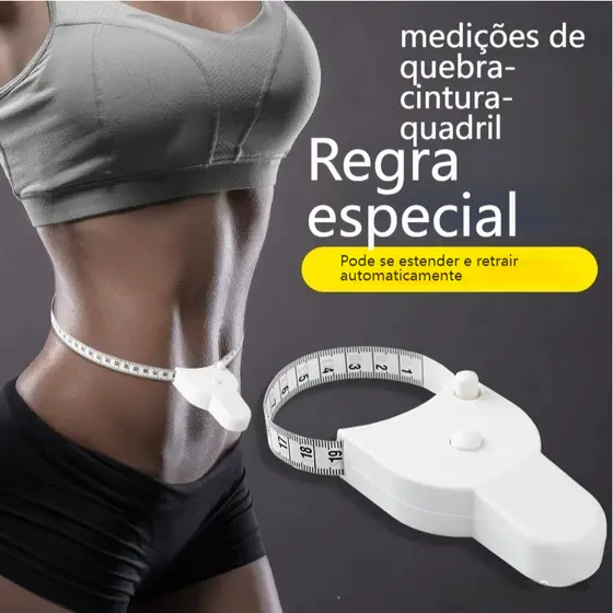 Fita Métrica Automática de Precisão Medidor de Cintura, Quadril, Braço e Perna para Academia e Fitness