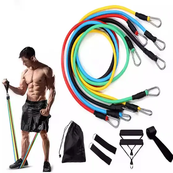 Kit multifuncional de corda elástica, banda de resistência para musculação, equipamento de treinamento de força para uso