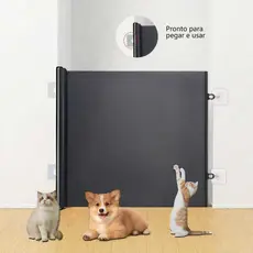 Barreira Retrátil Automática para Animais  Grade de Segurança com Bloqueio Antifuga para Portas