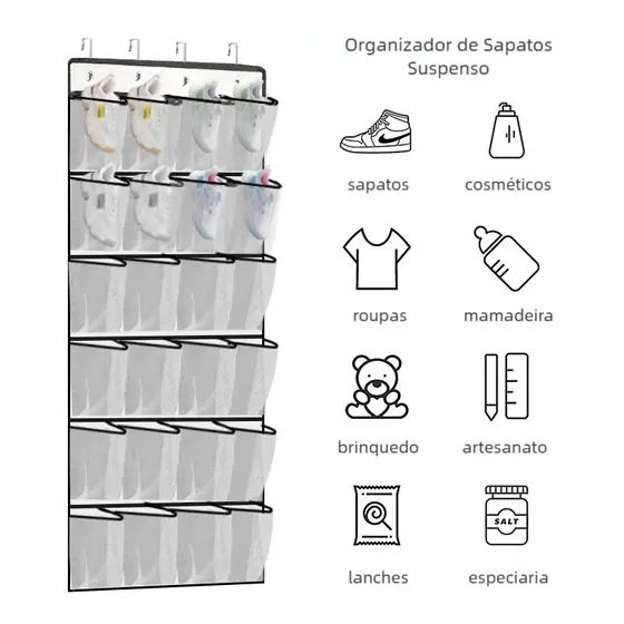 Organizador Vertical Multiuso de Grande Capacidade Para Sapatos