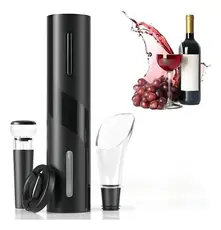 Abridor Vinho Elétrico usb Automático 4 em 1 Saca Rolhas Cortador Lacre Bomba Vácuo Promoção barato