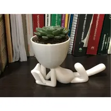 Vaso Criativo Boneco Relaxado Porta Planta Suculenta Decorativo Moderno / Vaso De Pessoa / Vaso De Humano