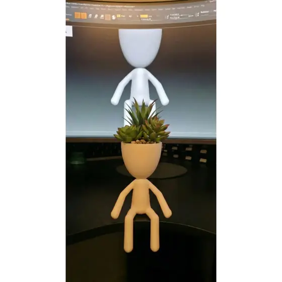 Vaso Criativo Boneco Sentado Porta Suculenta Decorativo Moderno