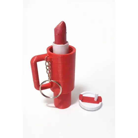 Chaveiro Mini Copo Térmico Porta Batom com Tampa Rosqueável / Portátil