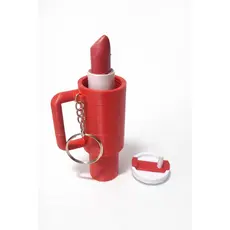Chaveiro Mini Copo Térmico Porta Batom com Tampa Rosqueável / Portátil