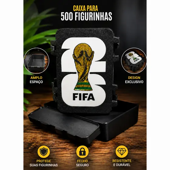 🏆 Caixa Porta Figurinhas – Organizador Premium Exclusivo para até 1000 Figurinhas |  FIFA 2026 ⚽