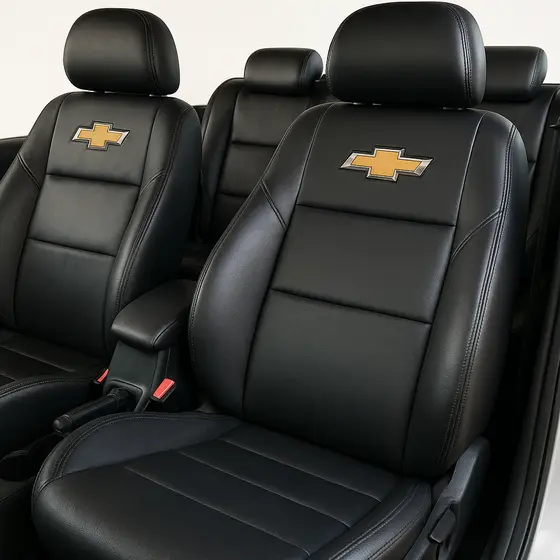 Capas de Banco em Couro Sintético 100% CHEVROLET – Conforto e Estilo para seu Carro