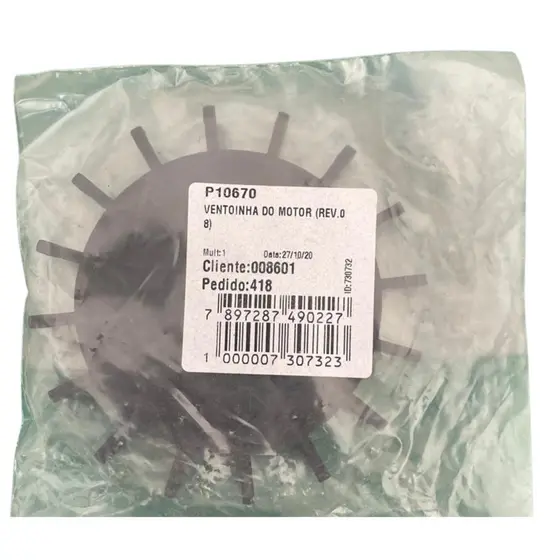 Ventoinha Para Motor De Portão Eletrônico Automatizador Ppa