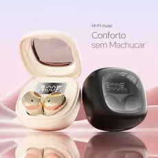 Q19 Mini Fone de Ouvido Bluetooth 6.0 Sem Fio para Dormir, LED, Confortável, Android/iOS