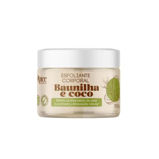 Esfoliante Corporal Baunilha e Coco Apice 300g Renova a pele Elimina as impurezas