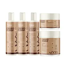 Kit Apice Crespo Power 300ml: Shampoo Condicionador Gelatina Ativadora Máscara Creme de Pentear