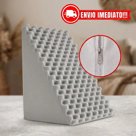 Encosto Anatômico, Triangular, Branco, Leitura, Pós Operatório, acompanha Capa Com Zíper D23