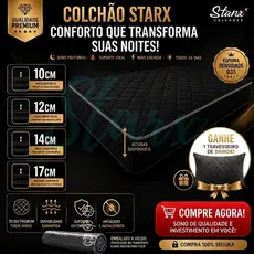 Colchão Solteiro D33 + Travesseiro Espuma Firme Confortável Ortopédico Pillow Top Premium 88x188 10cm 12cm 14cm 17cm