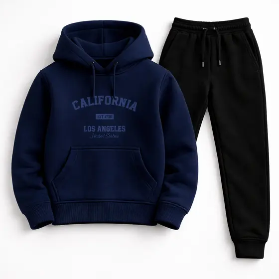 Conjunto Masculino Infantil Moletom Blusa e Calça  Algodão Flanelado Infantil Moda Juvenil