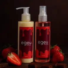 Dupla Chocolate com Morango: Body Splash + Creme Corporal 200ml (cada) Feminino