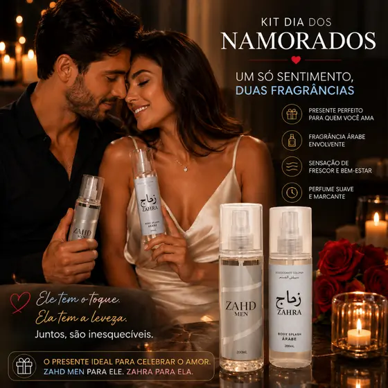 KIT BODY SPLASH DIA DOS NAMORADOS – ZAHD + ZAHRA 200ml (CADA)