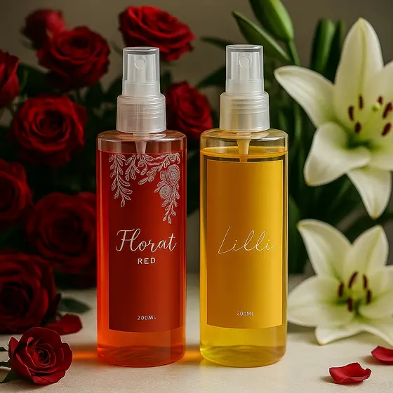 Kit 2 Body Splash - Florata Red + Lily com brilho dourado (200ml cada)