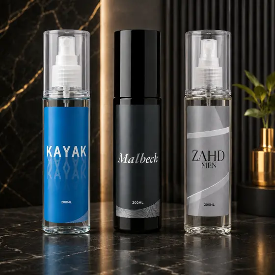 Trio Body Spray Masculino Poderoso- Kayak, Malback e ZAHD 200ml (Cada)