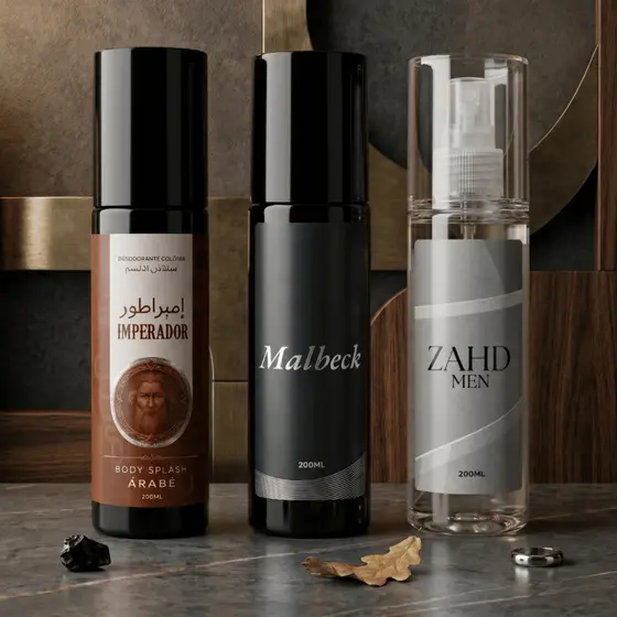 Kit 3 Body Sprays Masculino- Imperador, Malbeck e ZAHD- 200ml (cada)