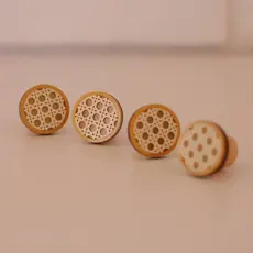 KIT 2 ou 4 Ganchos Cabideiro em Madeira de Parede Artesanal com Detalhes em Acrílico | Cabide Minimalista Decorativo
