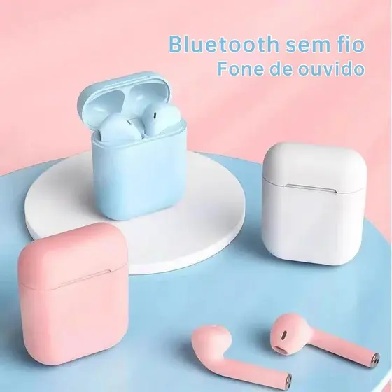 Fone Bluetooth i12 TWS Sem Fio Estéreo com Microfone – Esportes e Jogos