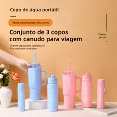 Kit 3 Garrafas Squeeze Motivacionais Garrafa Água Academia Com 1.2L e 800ml e 300ml