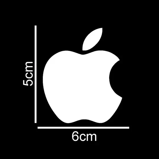 Adesivo Apple Maçã 5 X 4cm Preto e Branco - bike moto carro decoração grau original recorte