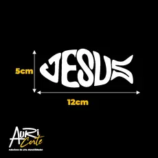 Adesivo original Jesus Peixe carro/moto 12x5 alta durabilidade recorte vinil cristão