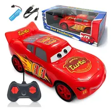 Carrinho Relâmpago McQueen 4x4 Controle Remoto Recarregável Carros Vermelho Relâmpago Mcqueen