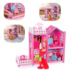 Castelo Casa Dos Sonhos De Boneca Princesa 120 Peças Brinquedo Infantil Com 2 Andares Escorregador