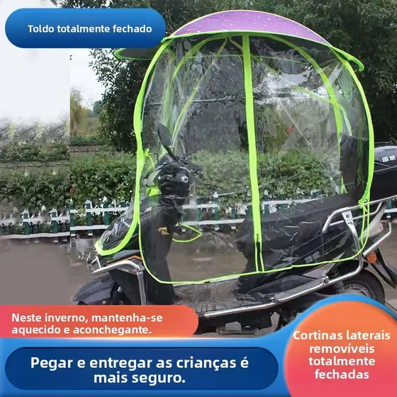 Capota de cobertura total para motocicleta, à prova de vento e chuva, capota totalmente fechada para veículo elétrico, p