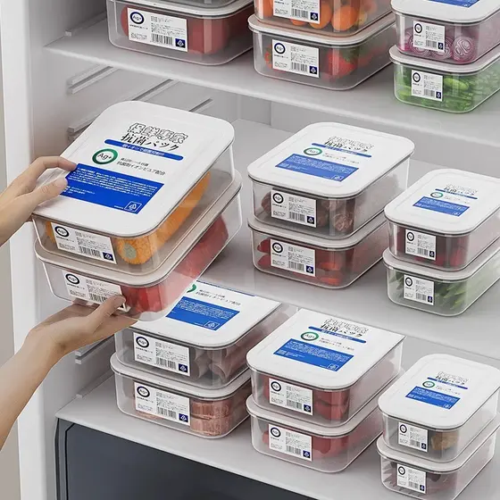 Caixa de armazenamento para refrigerador, caixa de armazenamento de carne congelada de qualidade alimentar, adequada par