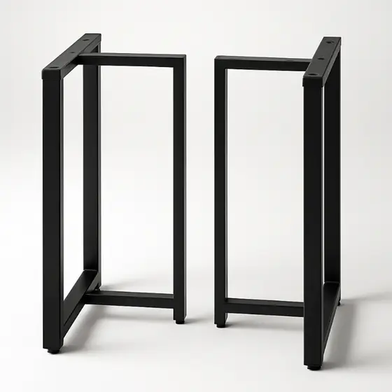 Pé de Mesa Estilo Industrial Moderna Base Ferro Modelo T 75 x 60 Metalon Escrivaninha Jantar