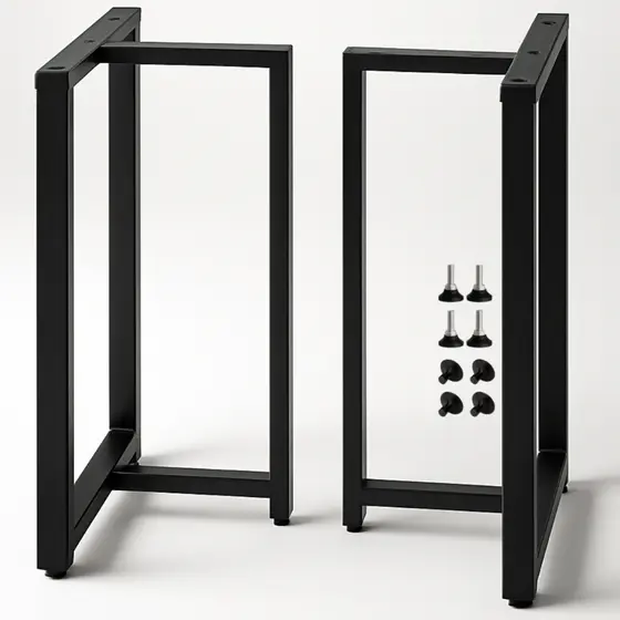 Pé de Mesa Estilo Industrial Moderna Base Ferro Modelo T 75 x 60 Metalon Escrivaninha Jantar