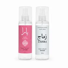 Kit Árabe Feminino Iara Layali + Zahra 200ml | Body Splash Oriental Floral • Perfume Luxuoso • Alta Fixação