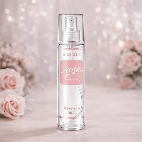 Body Splash Sweet Cherry Rose Fragrância Feminina Duradoura Pele Perfumada e Cheiro Marcante