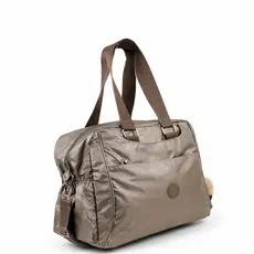 Bolsa Mala de Mão Feminina Grande Metalizada com Alça Viagem Academia Maternidade Chaveiro F P Ecom